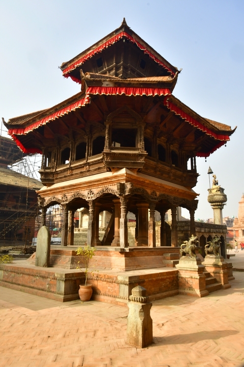 Old wood-carved temple in Kathmandu.