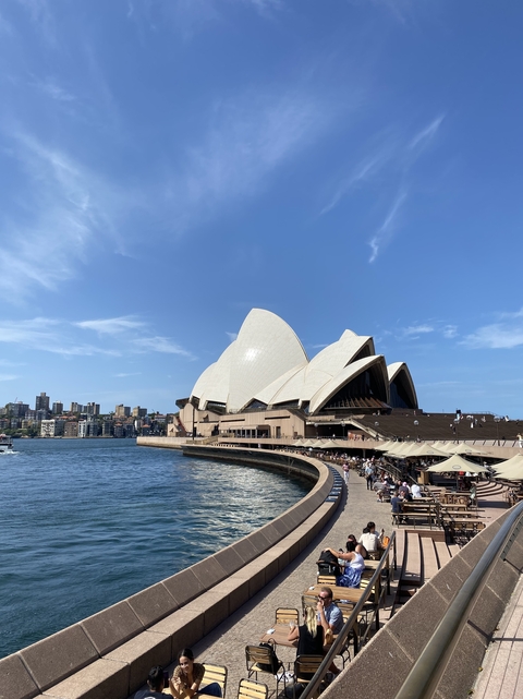 Sydney Opera House with blue skies.
