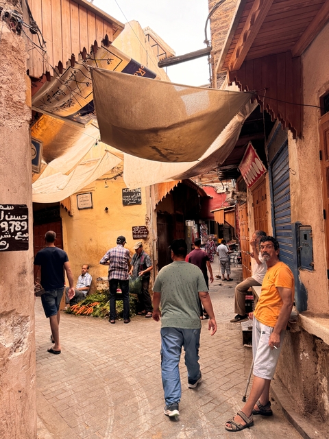 Bustling market with people