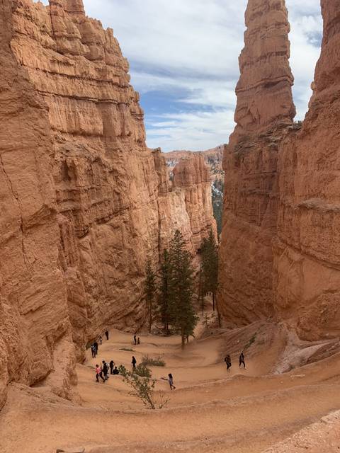Canyon view with visitors on a clear day.