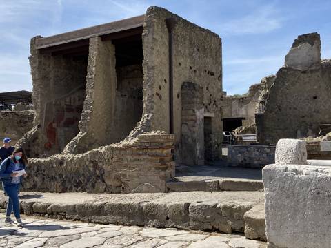       Ruins of an ancient structure with exposed brick and stone.
  