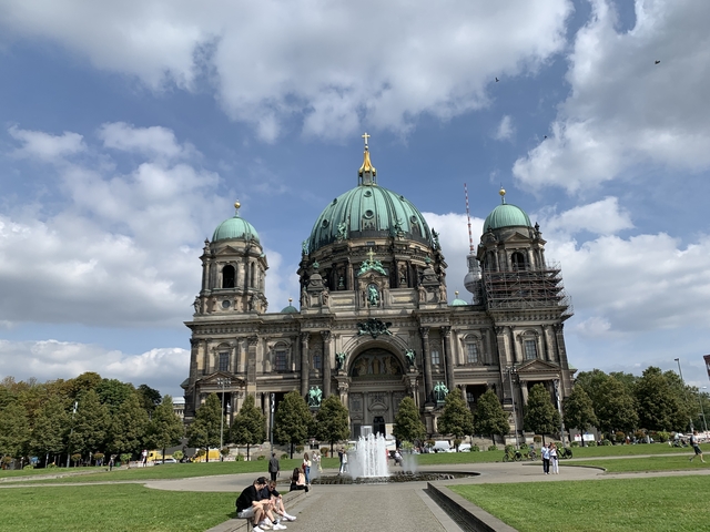Berlin Cathedral with blue skies.