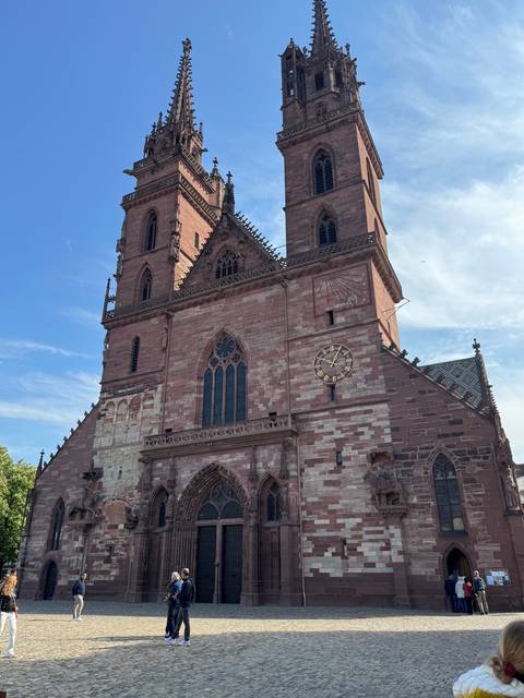 Gothic-style cathedral with clock towers.