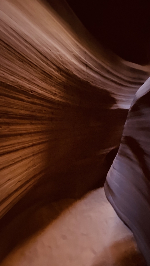 Abstract view of a narrow canyon wall.