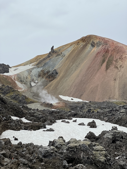 Colorful geothermal mountain area