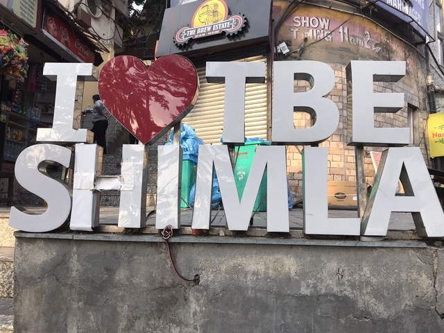 Sculpture with letters 'I Love Shimla'