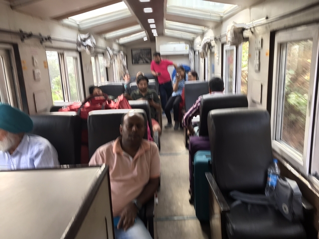 People sitting inside a train