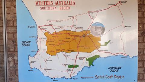       Map of Western Australia region.
  