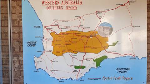       Regional map of Western Australia.
  