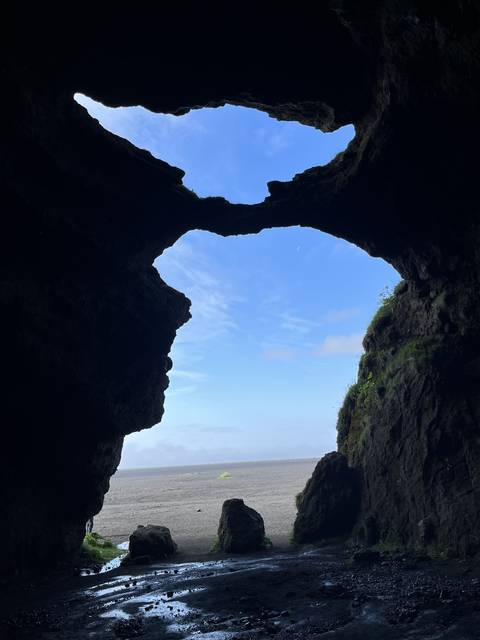       Cave entrance viewed from inside.
  