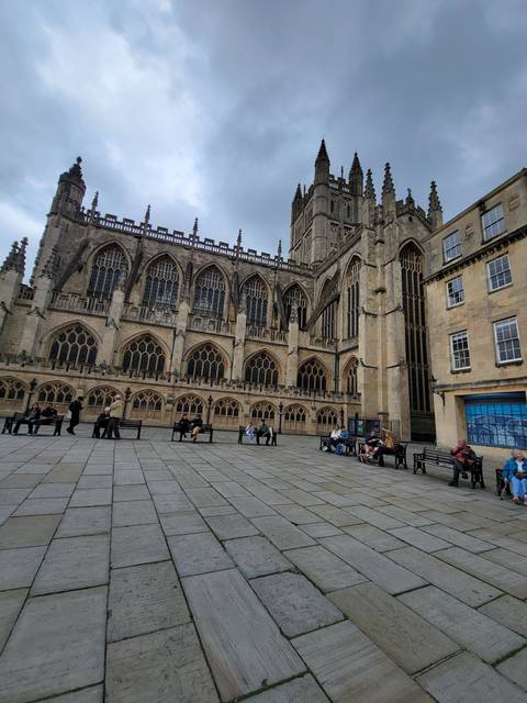       Gothic architecture of a cathedral with intricate details.
  
