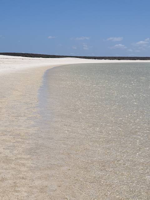 A vast sandy landscape with clear skies.