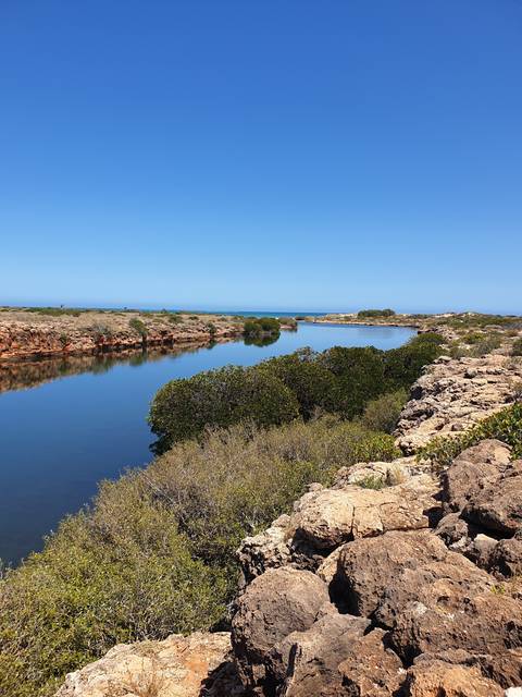 A coastal landscape with cliffs and sea waves.