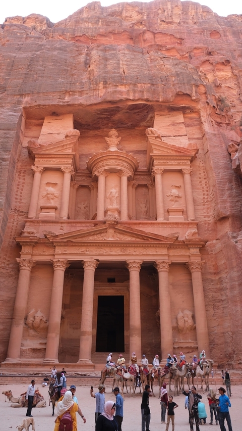 Al-Khazneh, the Treasury, at Petra in Jordan.