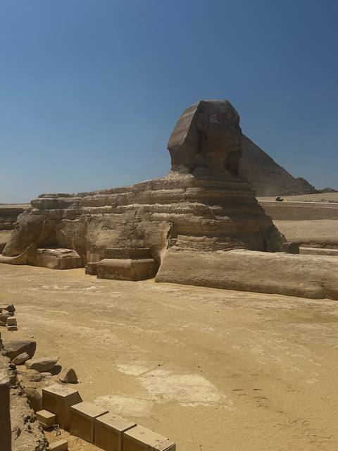 The Sphinx in Egypt with a clear sky.