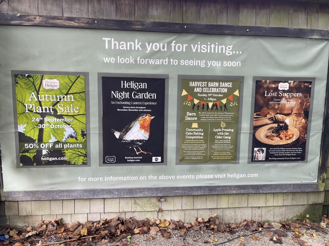 Event posters on a board