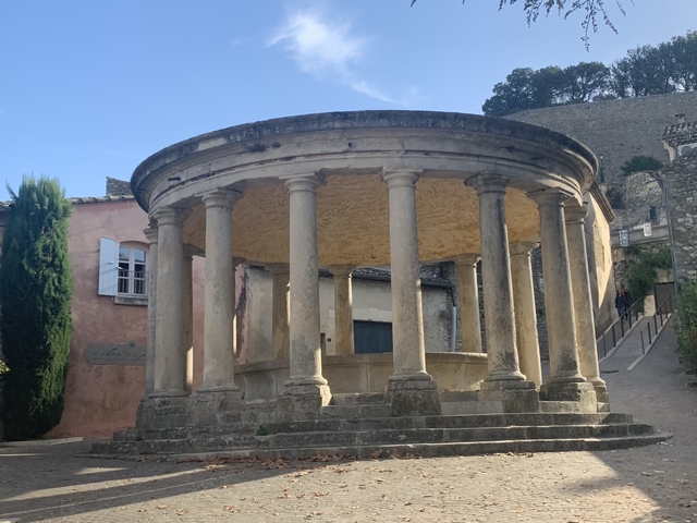 A round structure with columns, possibly historical.