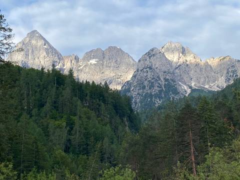 Panoramic view of a mountainous landscape.