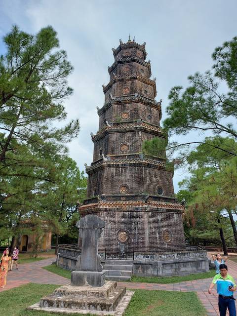       Unique multi-level pagoda in a park.
  
