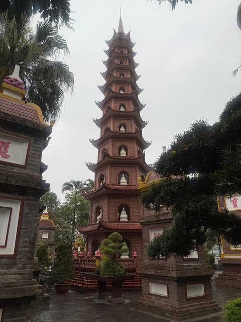       Pagoda with multiple tiers.
  