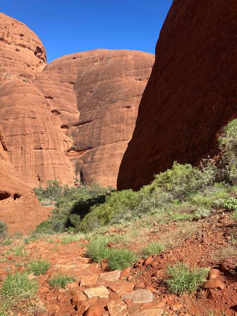 Rock formations in a desert landscape.