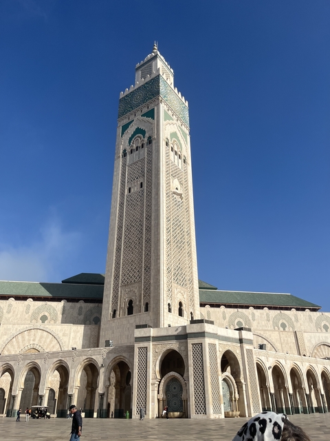       Minaret of Hassan II Mosque in Casablanca.
  