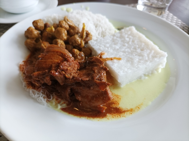 Traditional Sri Lankan dish on a white plate.
