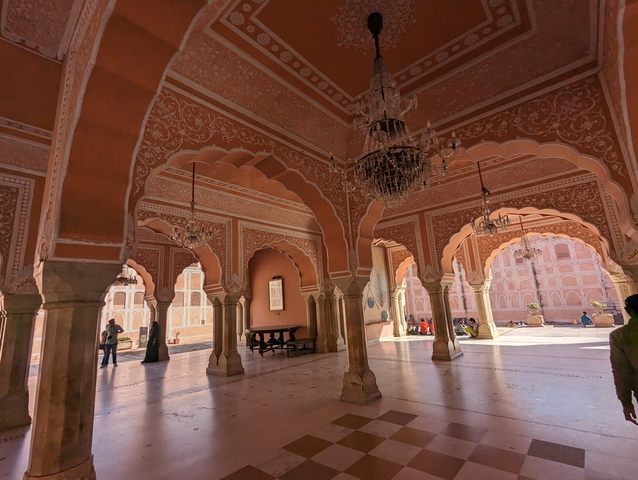       Interior of an ornately designed historical building.
  