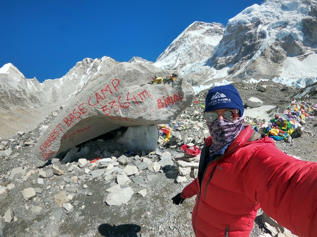 A person at Everest Base Camp.
