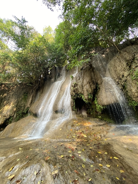       A beautiful waterfall cascading over rocks.
  