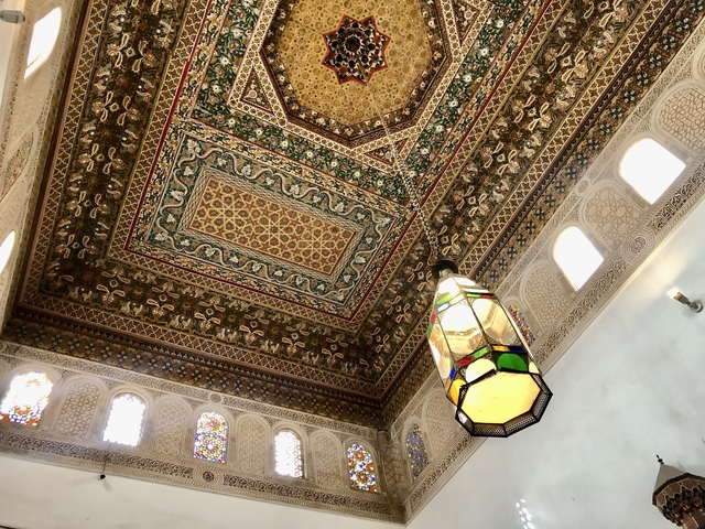 Detailed Moroccan ceiling design.