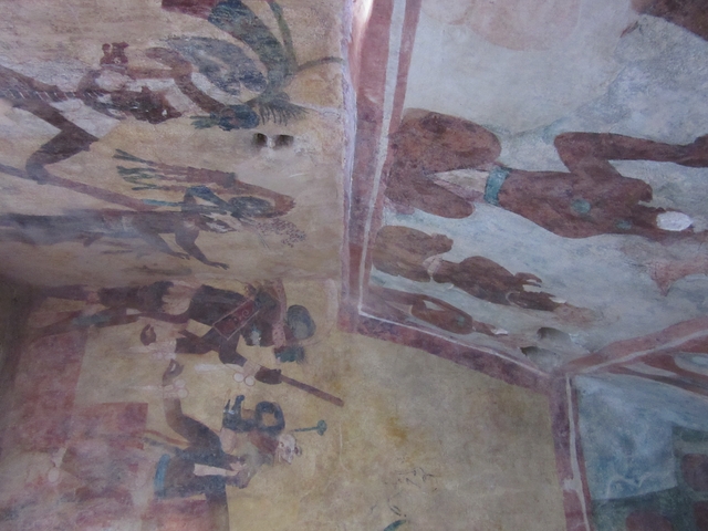 Mural with ancient artwork