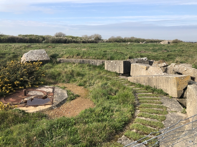 Old bunkers and ruins from WWII.