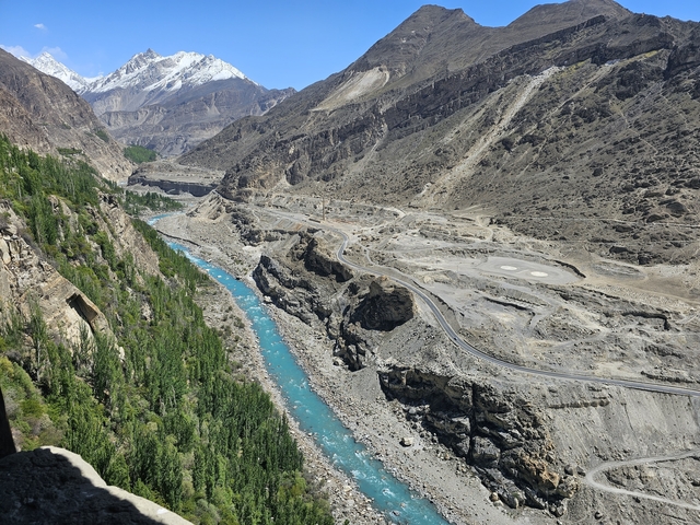 Valley with a river and rugged mountains.
