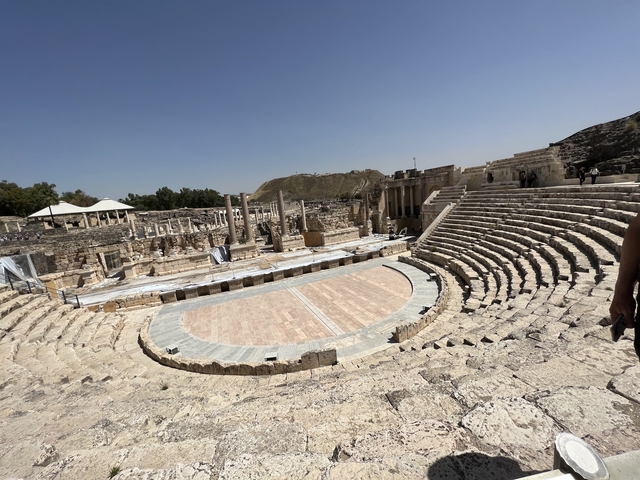       Ancient amphitheater ruins.
  