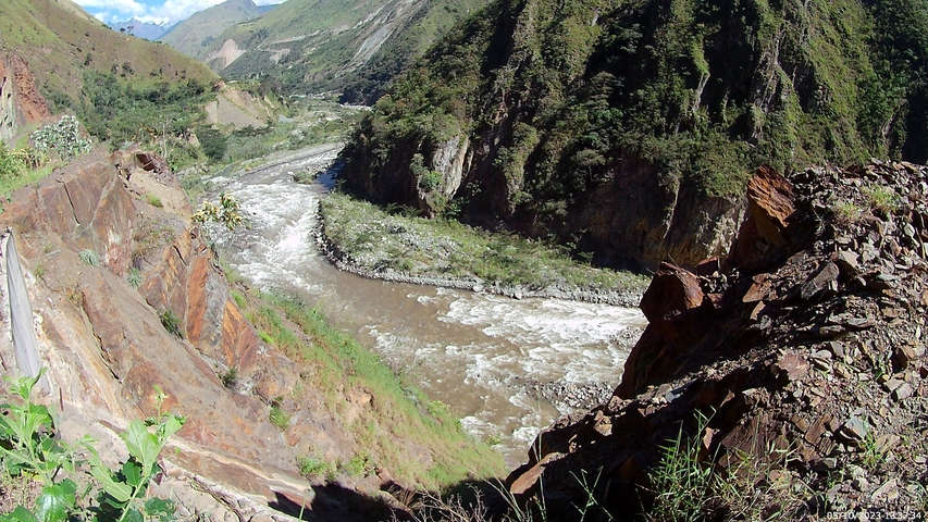 River meandering through rocky cliffs.