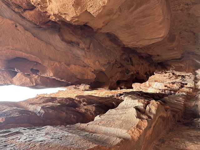 Cavern-like rock formations.