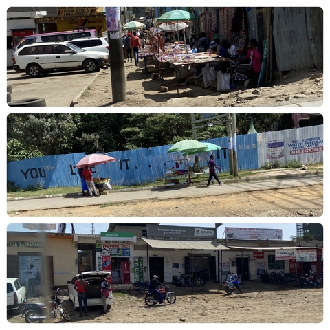       Collage of people and scenes from an urban area.
  