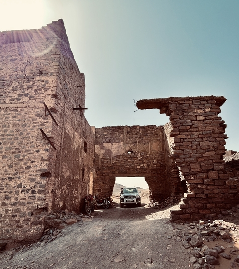 Ancient ruins with an archway.