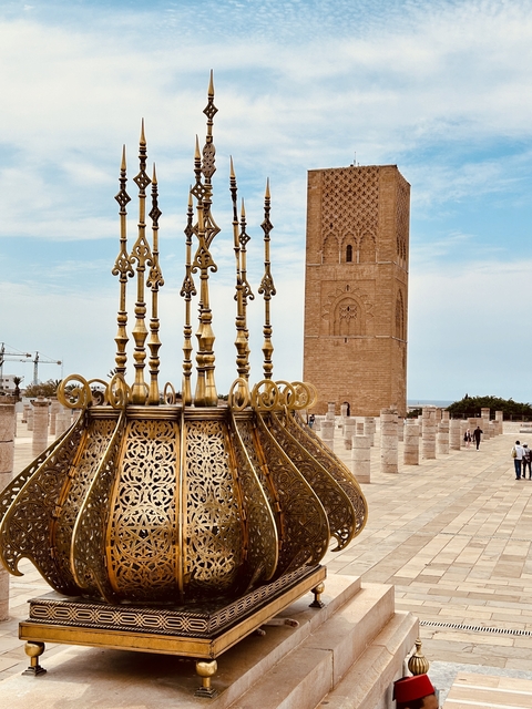 Historic site with a prominent tower and ornate decorations.