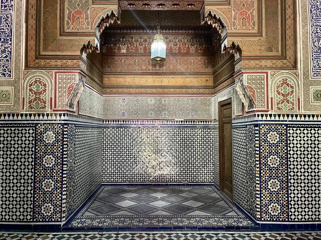       Mosaic wall with colorful tile patterns
  