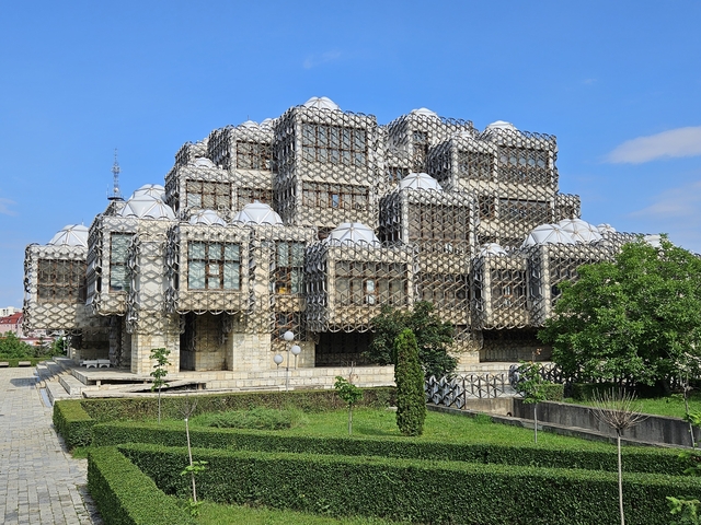 Iconic architectural building with unique design