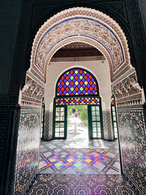 Decorative arches with colorful stained glass