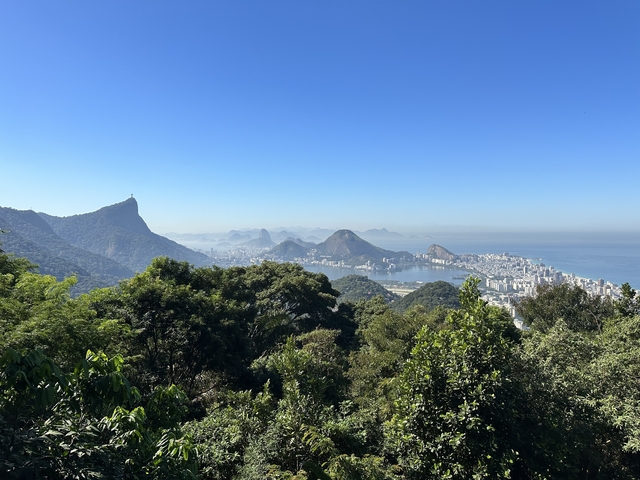 Stunning panoramic view of Rio de Janeiro encompassing iconic landmarks.
