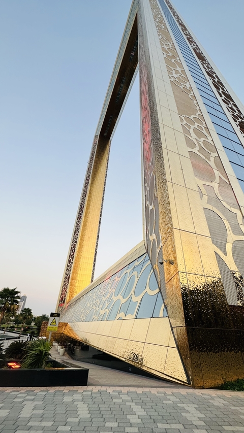 Modern architectural building with intricate designs.