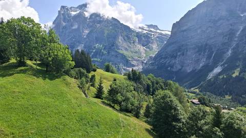 Scenic mountain terrain with lush greenery.