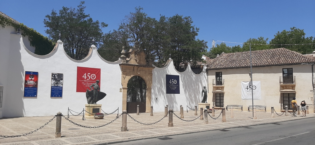 Entrance to a museum with historical significance.