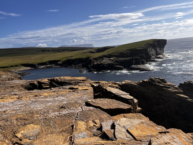 Dramatic cliffs and ocean with expansive views.