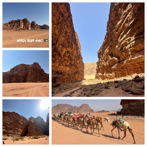       Collage depicting the Wadi Rum desert landscapes.
  