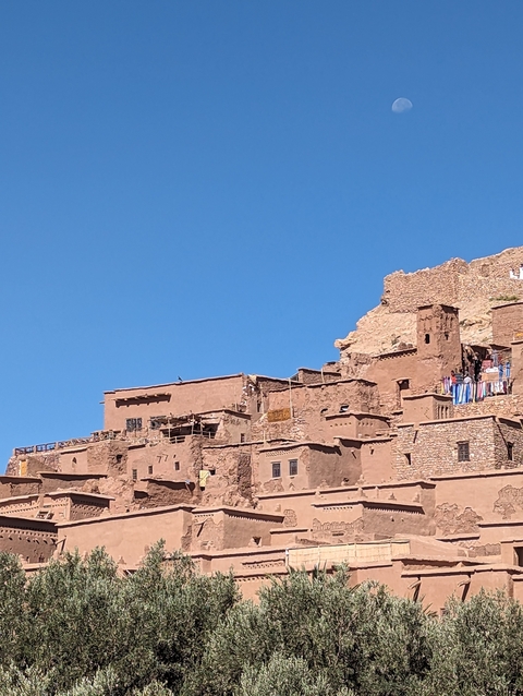       Close-up of traditional mud-brick architecture.
  
